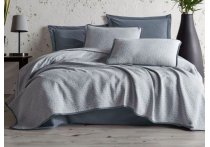 Постельное белье Washed Cotton Saheser - Silvano Grey с покрывалом пике (Турция), евро